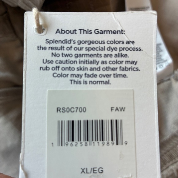 Splendid Lakeside Linen Blend Jogger In The Color Fawn Tan Beige Size XL - Picture 8 of 12